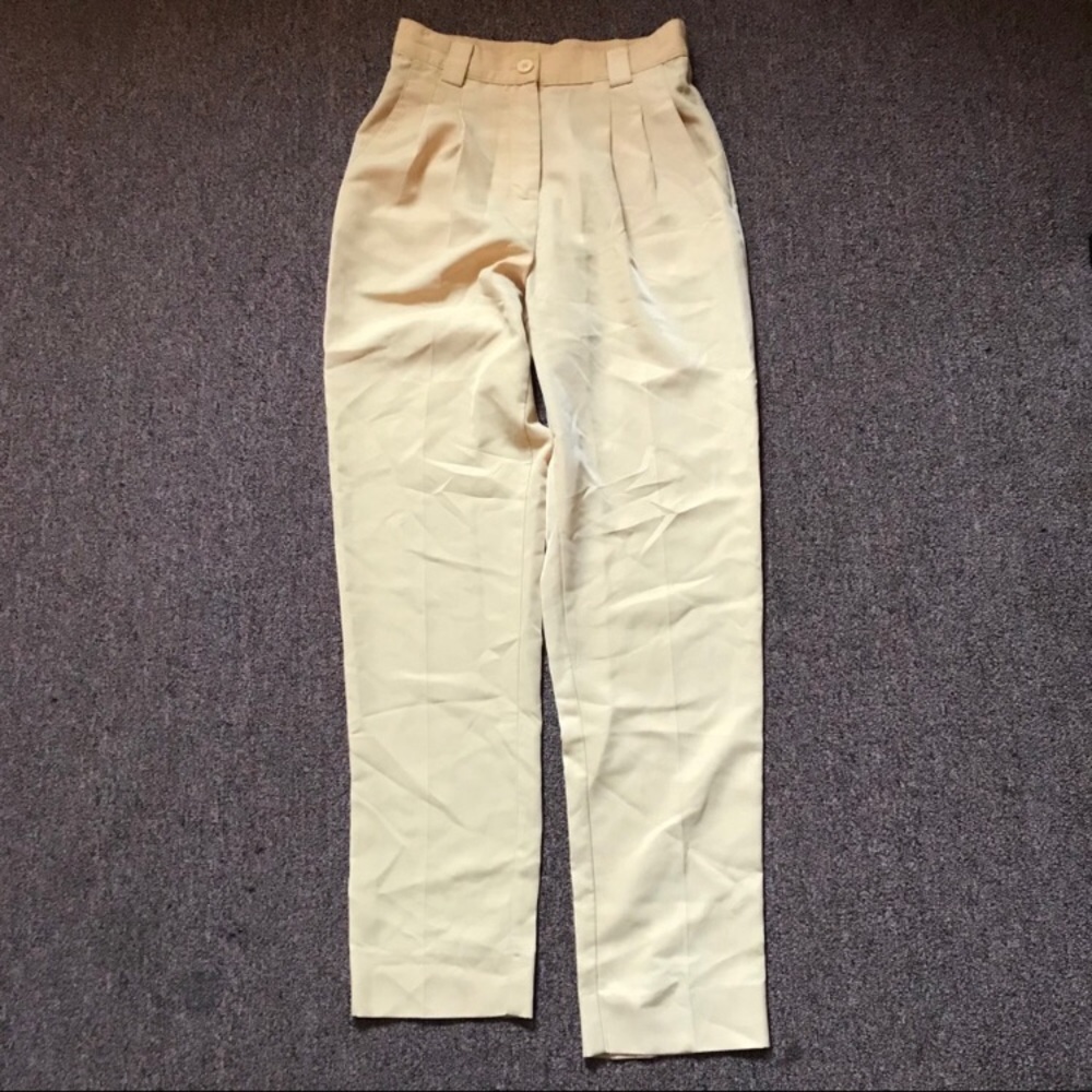 American Apparel Pleated Yellow Slacks XS